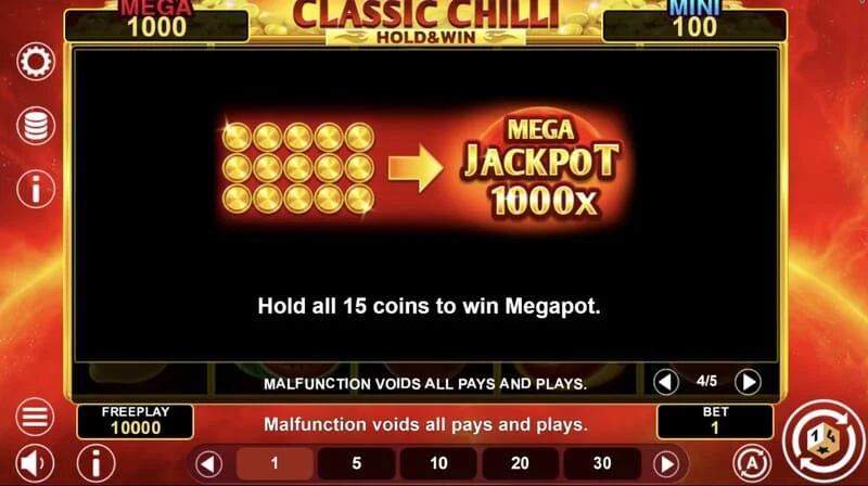 Classic Chilli Hold & Win – límþættir í umferðinni
